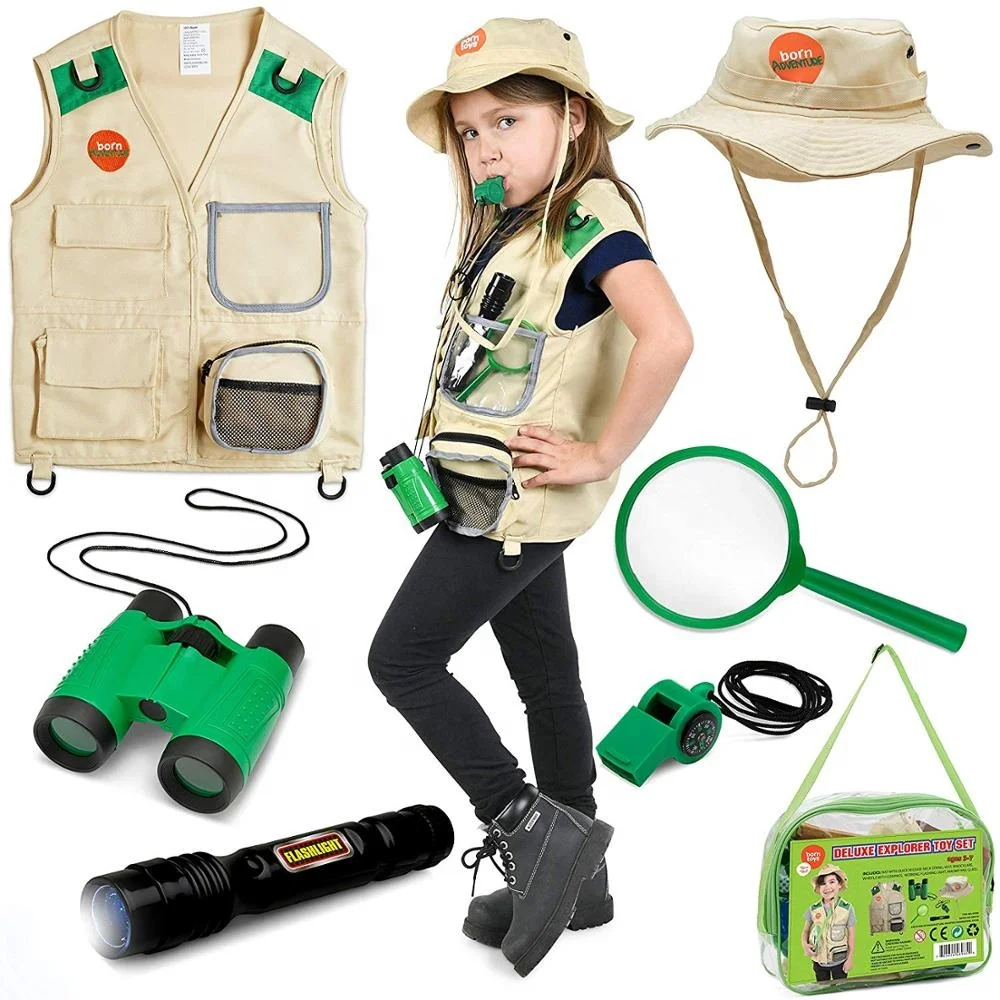 Backyard Safari Vest and Costume with Kid Explorer Kit for Kids Dress Up,Great Gift for Boys and Girls Kids in Outdoor