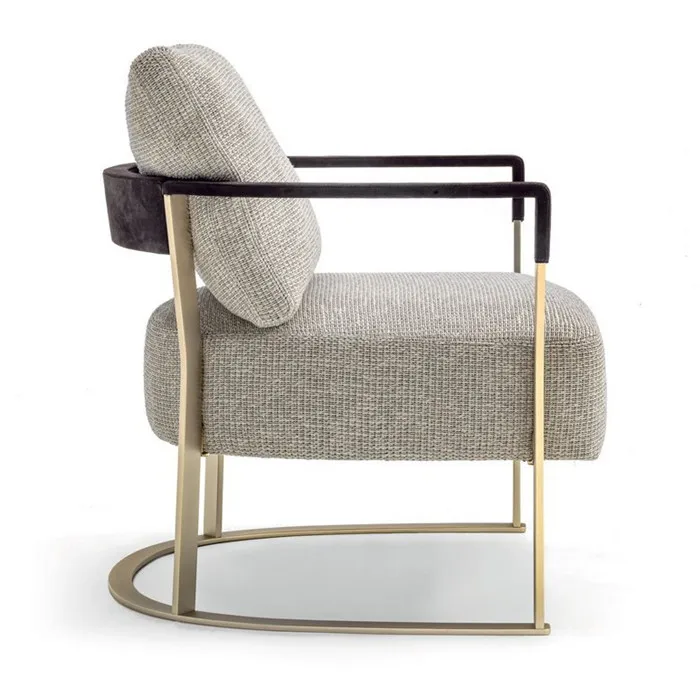 Comfortable Luxury Bedroom Furniture Lobby Fabric Velvet Dining Hotel Arm Chairs