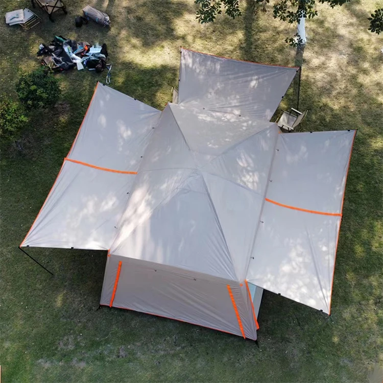 New fabric popular gold sand color deluxe 2 room 1 hall outdoor travel hiking beach camping tent