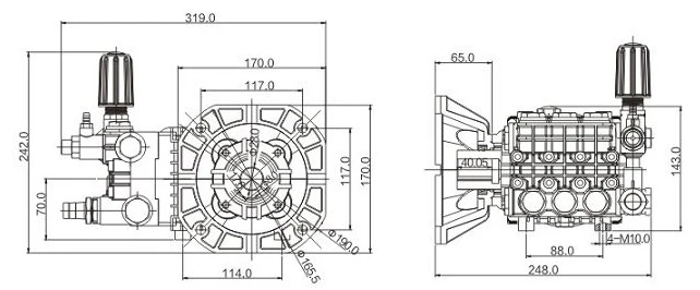 3600Psi 248bar 25lpm plunger high pressure pump Water Pump Triplex Car Wash High Pressure 11KW SML2215A