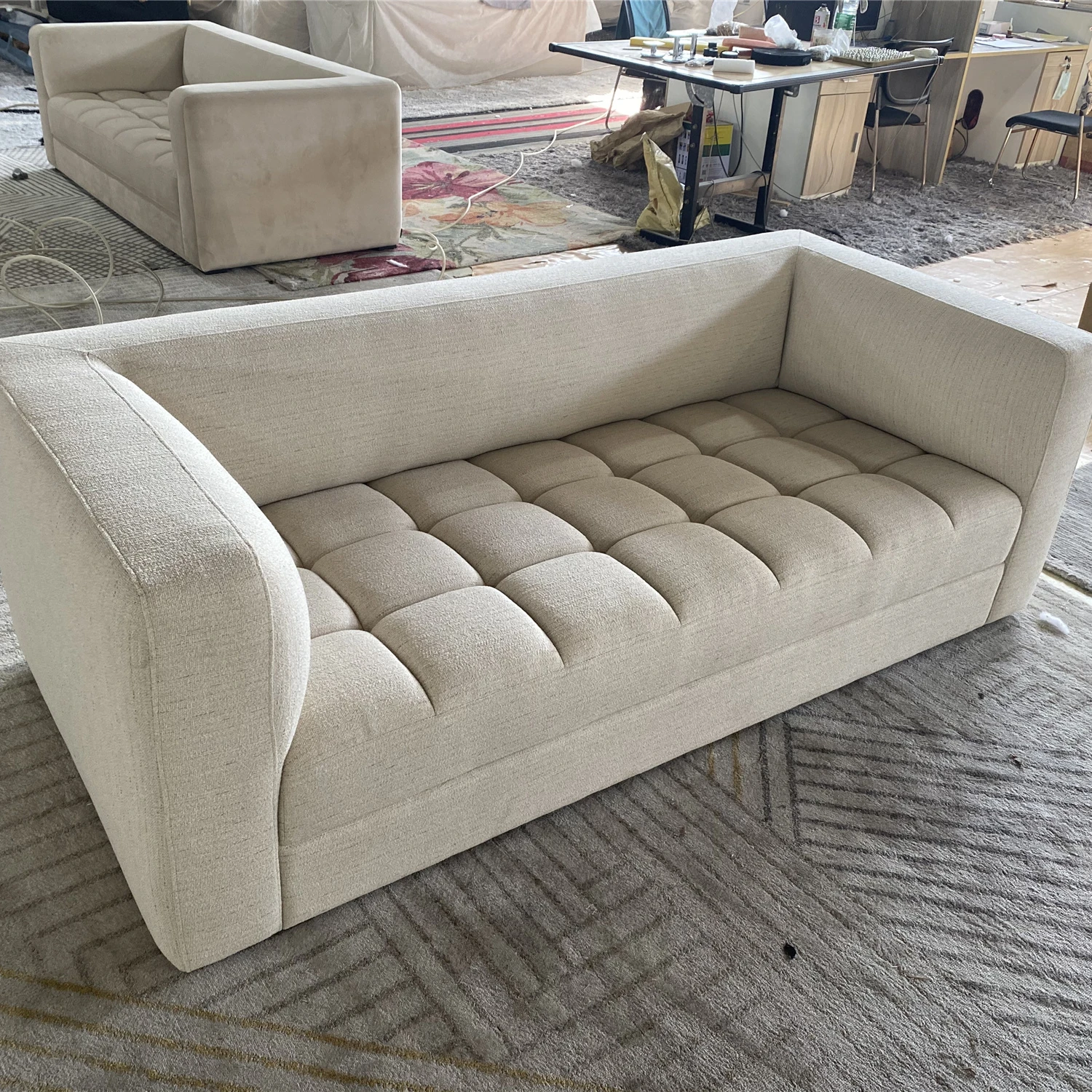 Мебель фабрика предоставлена гостиная 4 3 местный кожаный диван набор 5 7