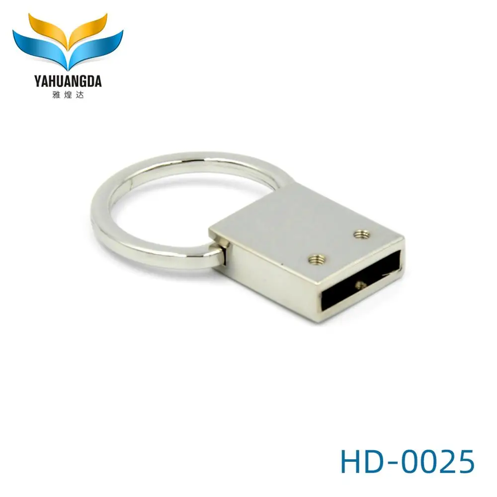 Christmas Gifts Fashionable Promotional Low Price Sliver Custom Fashion Leather Metal Key Chain With Ring HD-0025