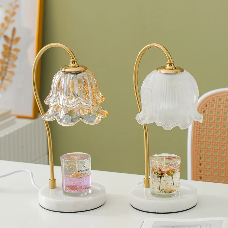 Marble Aromatherapy Candle Melting Lamp Romantic Bedroom Dimming Table Lamp Melting Wax Lamp