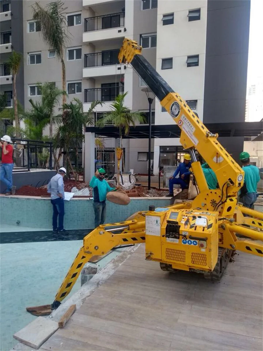 Powerful load-bearing elevator electric mobile lift spider crane 3 ton 5 ton forklict  lifting crane