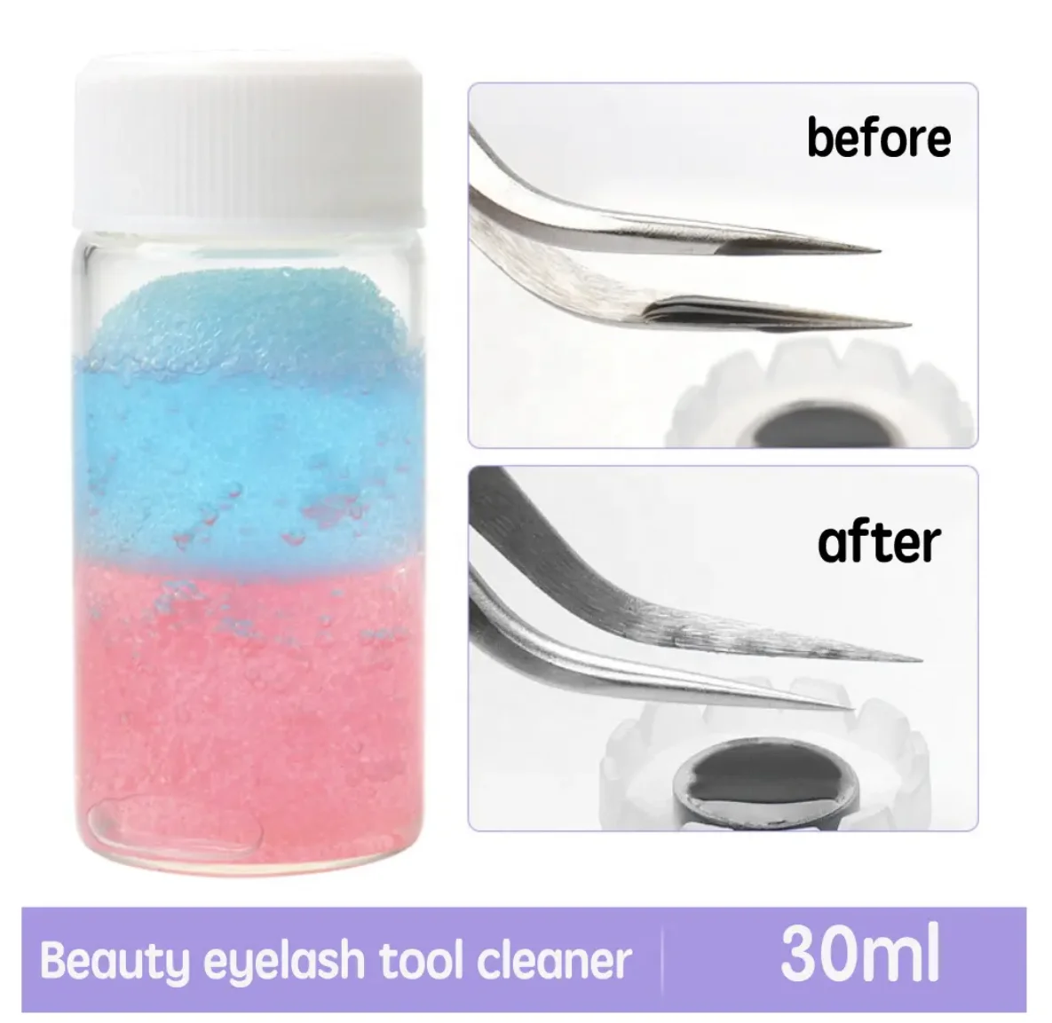 TZ Private label Liquid glue remover sponge ball black eyelash curler cleaner eyelash extension accessories tweezer cleaner