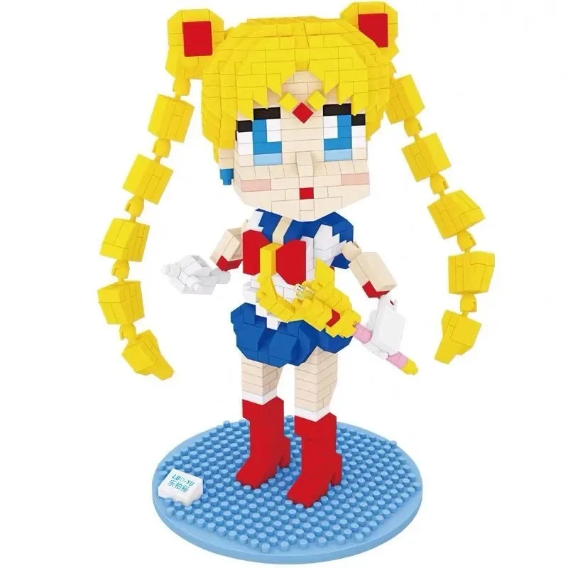 Beautiful Mini Blocks Cartoon Girl Moon Auction Figure DIY Model Toy for Kids Collection Anime Perfect Gift for Children