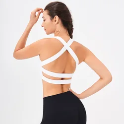 Women Criss- Cross Back Padded Gym Wear Yoga Tops Custom Sports Bra