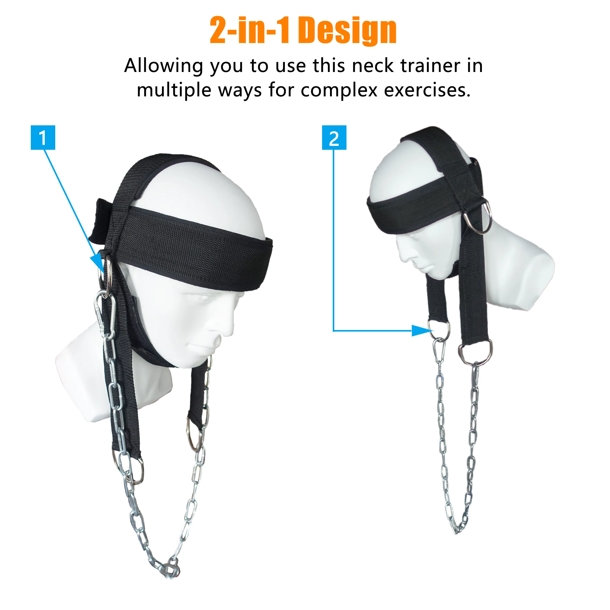 
Lifting Strap with Chain Adjustable Head Harness Neck Trainer for Home Gym Weightlifting Bodybuilding Barbell Workout 