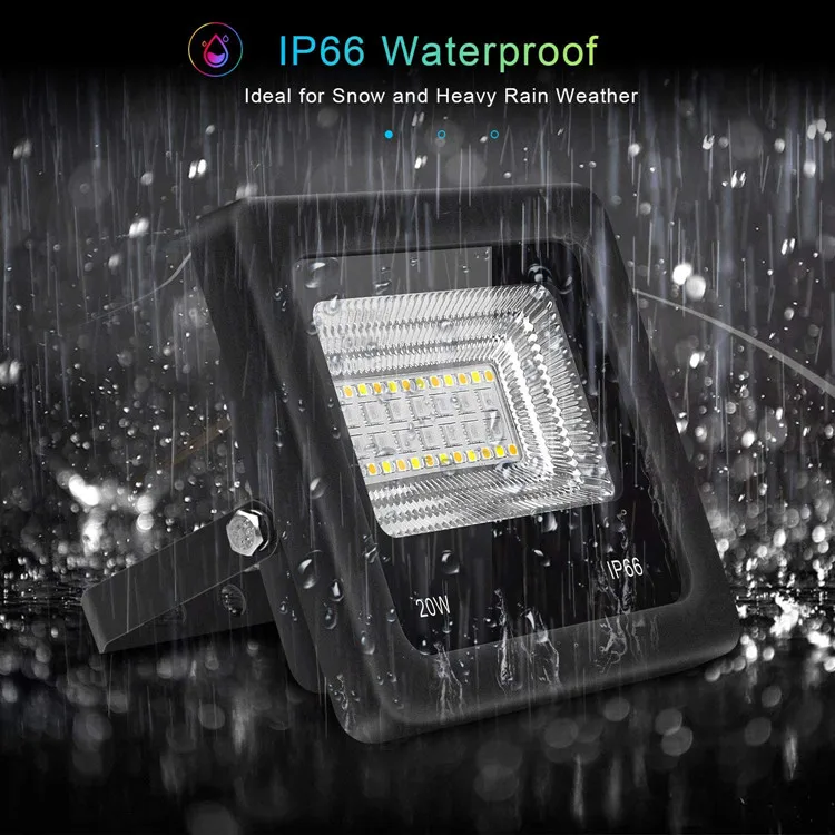 15-100W RGB Led Flood Light Smart App Control Garden Stage Lighting IP66 Waterproof Dimmable Outdoor Flood Light