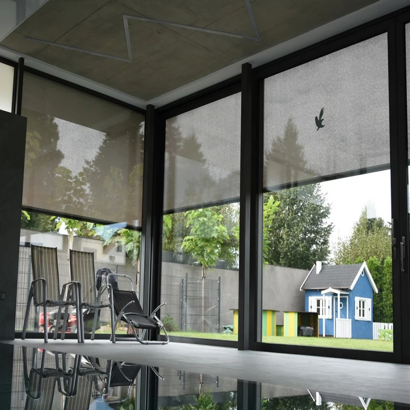 Modern Aluminum Pergola Curtains Outdoor Zip Screen Motorized Roller Blinds for Window