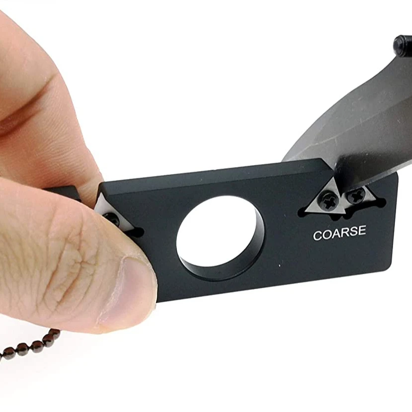 Pocket Knife Sharpener with Coarse and Fine for Sharpening and Honing Pocket Knives, Risam Hunting Knife Sharpener