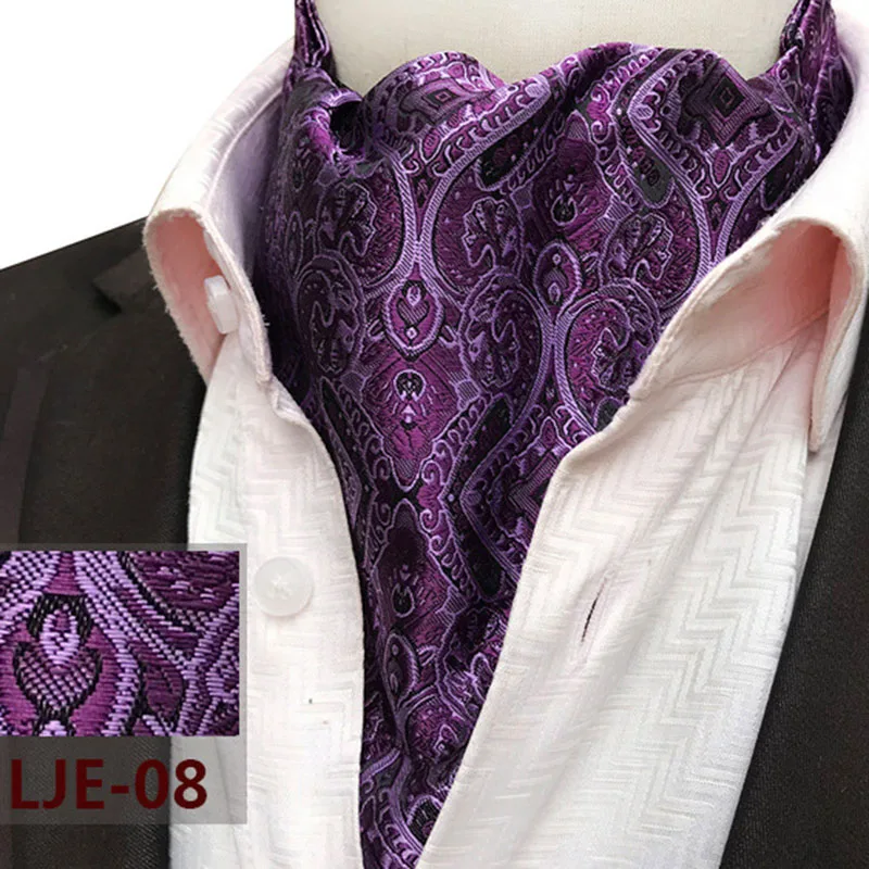 Free Shipping Custom Design Fashion Wedding Cravat Necktie Mens Silk Ascot Cravats for Sale