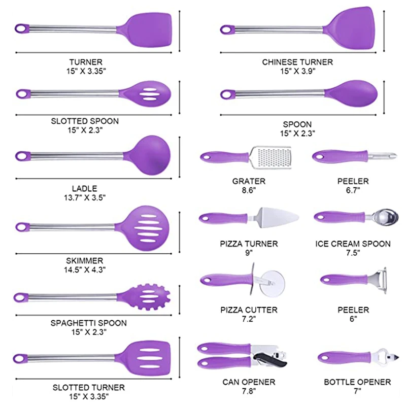 Versatile Hot Selling 42pcs Set Manufacturers Directly Nylon Kitchenware Set Cooking Equipment With Turner Tongs Spatula Spoon