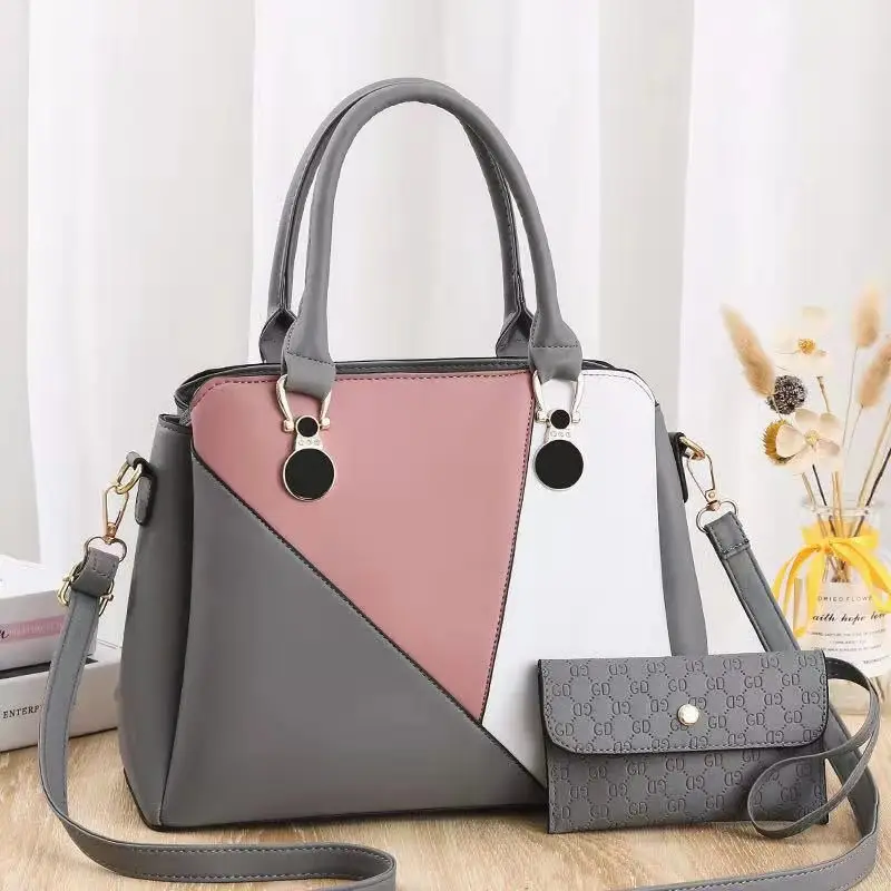 New design fashion classic wholesale hot sale big capacity ladies pu leather shoulder bags set women tote handbags purses