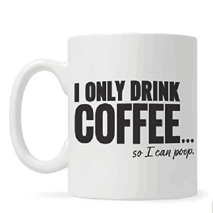 
 Рекламная стандартная керамическая кружка 11 унций с белым сублимационным логотипом для кофе, чая, коки  