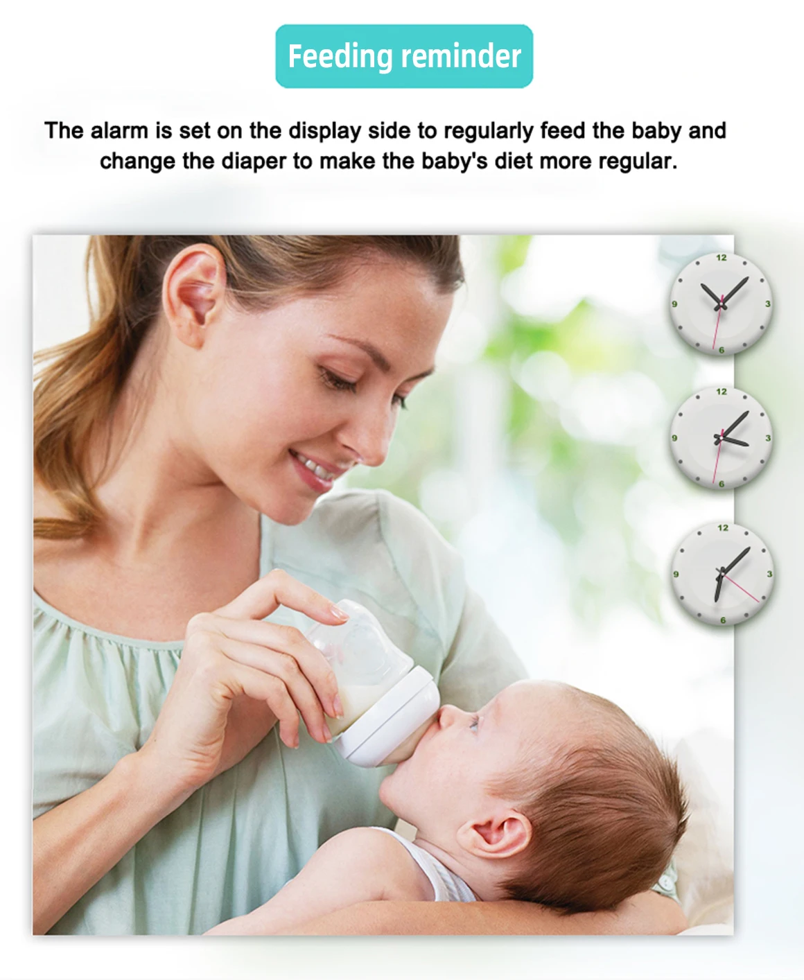 2023 new arrival baby care two way talk cry feeding temperature audio monitoring 2.4G wireless 720P video baby  monitor