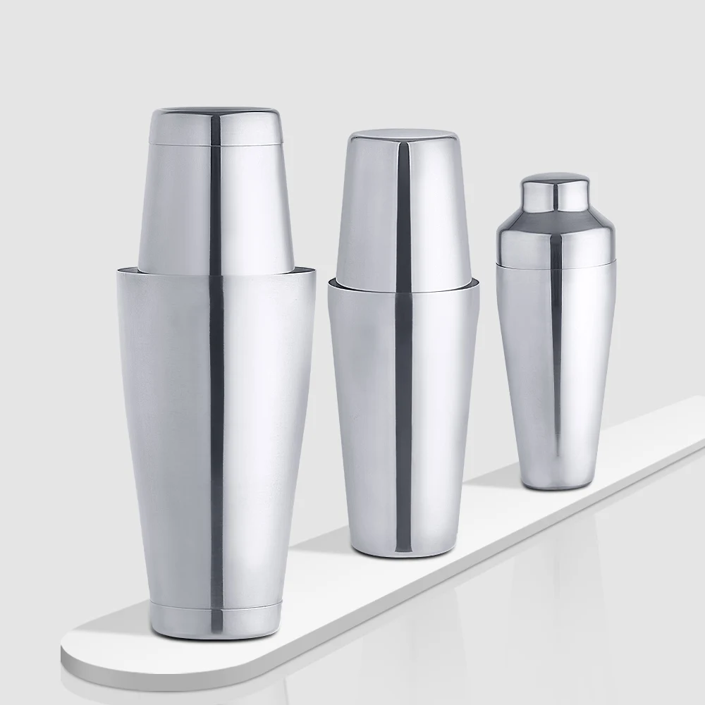 OUYADA Wholesale Bar Tool Clear Custom Stainless Steel Drink Mixer Glass Custom Logo Cocktail Bar Shakers