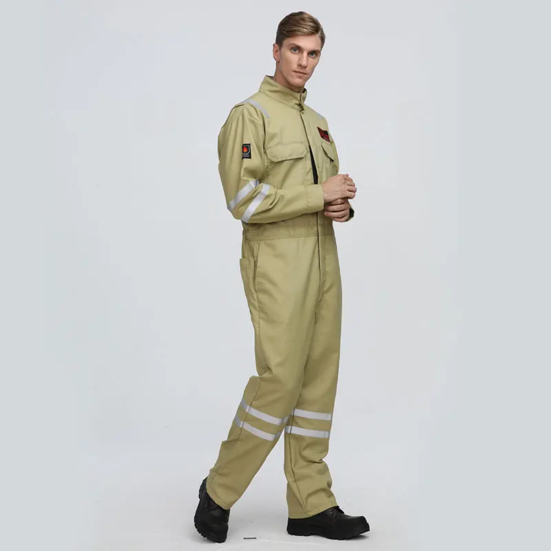 Eco-Friendly Reflective FR Coveralls Anti-Static Fireproof Work Clothing for Mining Breathable Heat Resistant Aramid