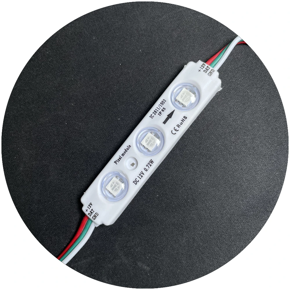 light design light box decoration ws2811 1903 3pcs chip lens dc12v smart magric programming digital RGB led module for signage