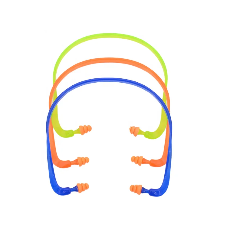 Construction Lawn Mowing Welding Worker work shooting hearing protection noise reduction ear plugs plastic banded safety earplug