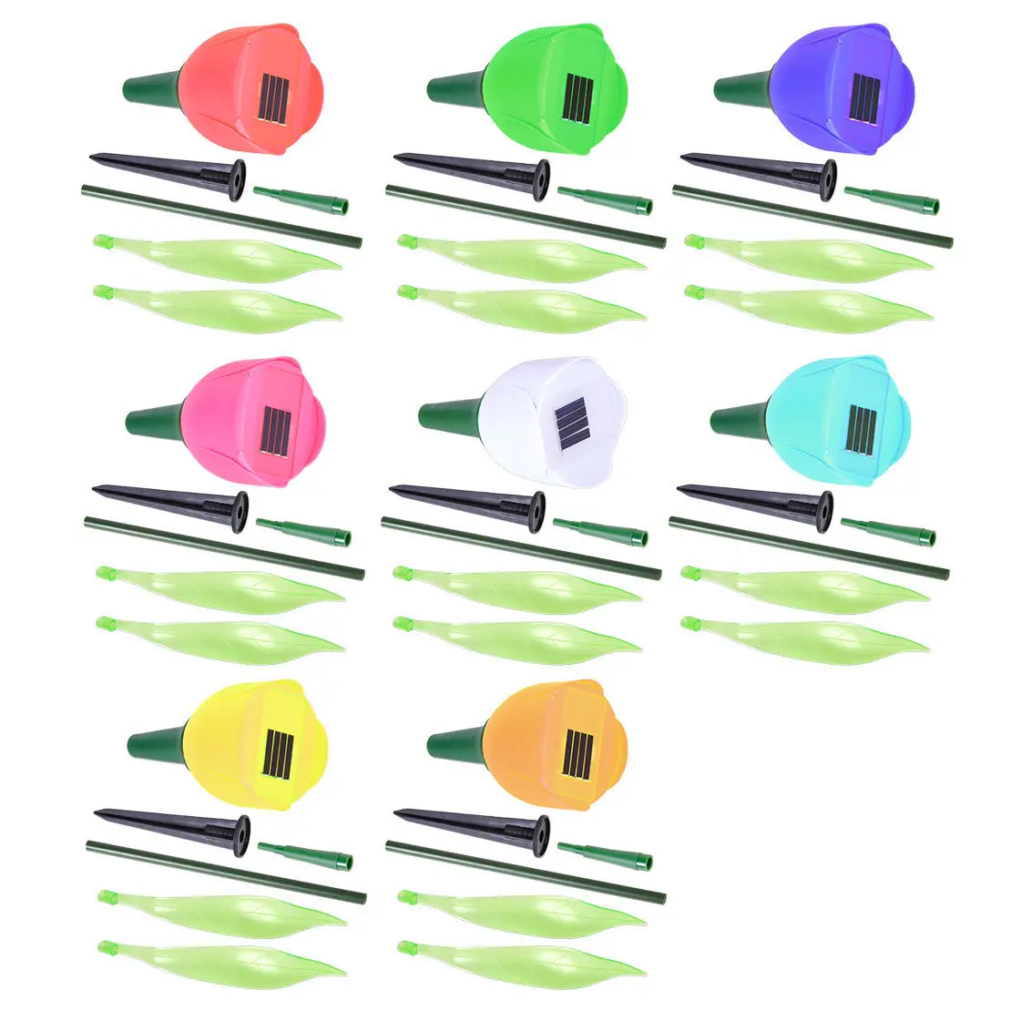 Good price waterproof colorful tulip flowers solar lawn lights for patio yard outdoor garden courtyard plazza