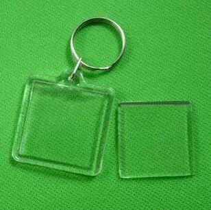 Best Selling Blank Acrylic keychain , picture insert plastic photo frame key chains