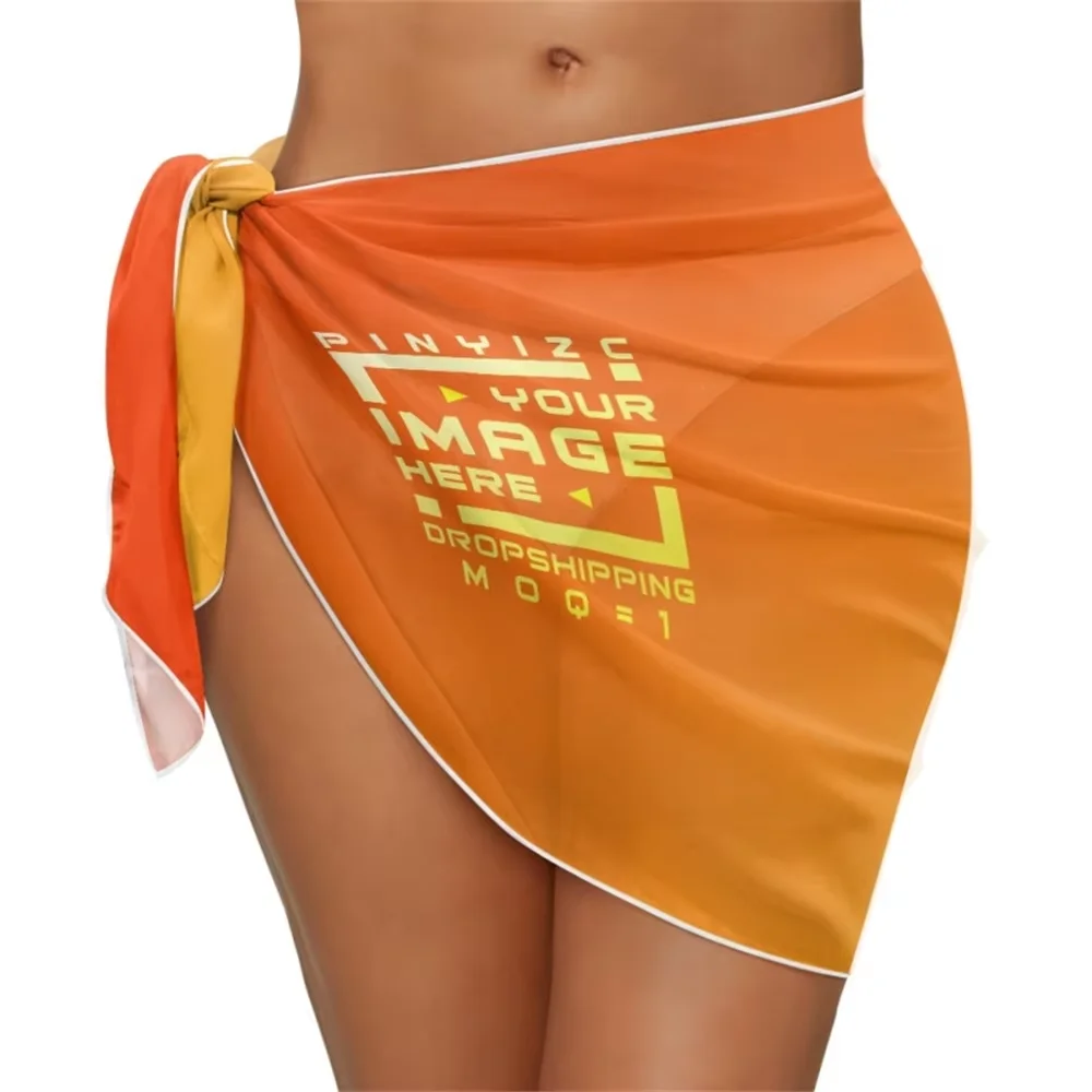 Customized Batik Chiffon Pareo Sarong for Women Sexy Bikini Cover Up Beachwear Bikini&Bathing Suits Warp Skirt Scarf Cover ups