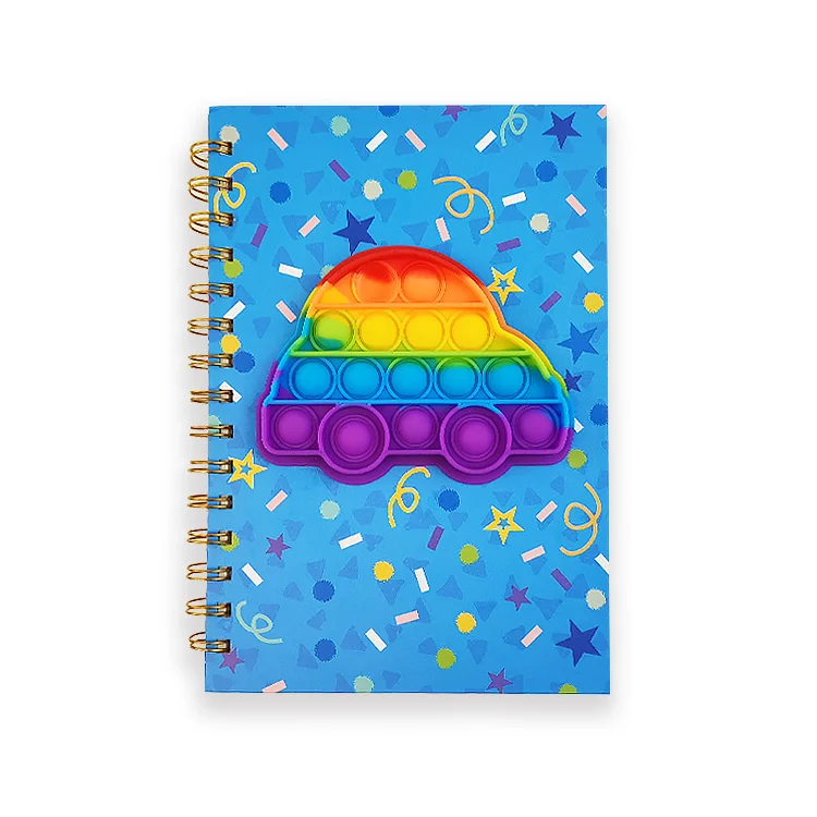 Promotional Cheap Price Customizable 5 Subject Spiral Notebook Kraft Hardcover Notebooks with Silicone Cover