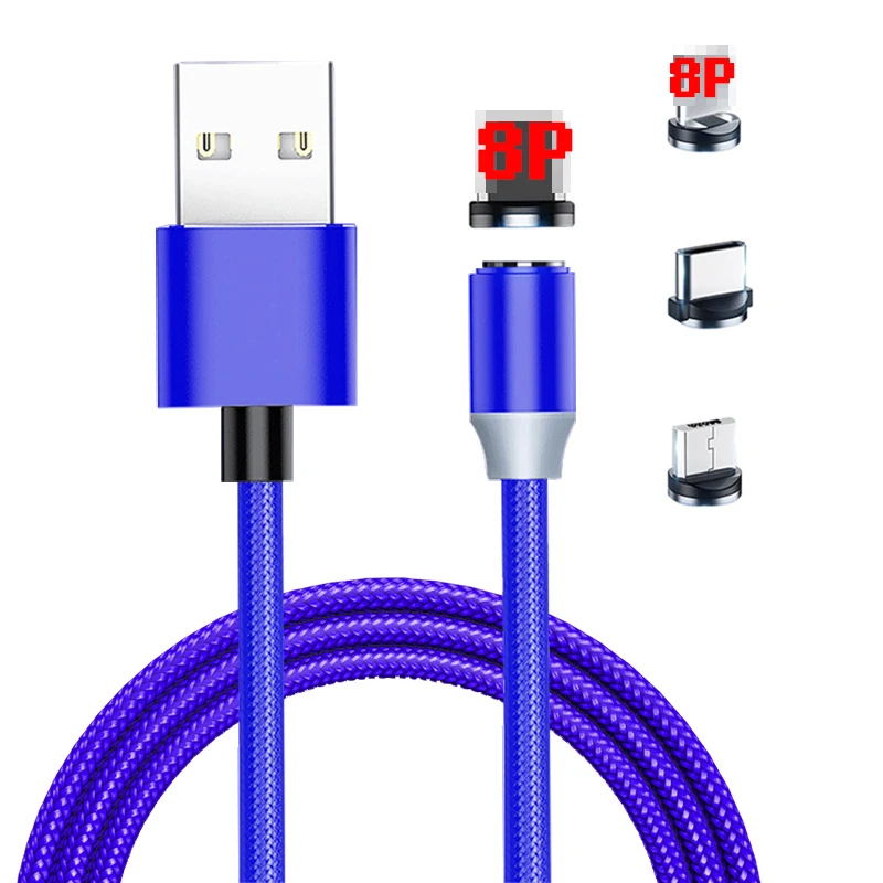 Wholesale 3 in 1  Android Type-c Magnetic USB Data Charge Cable For iphone