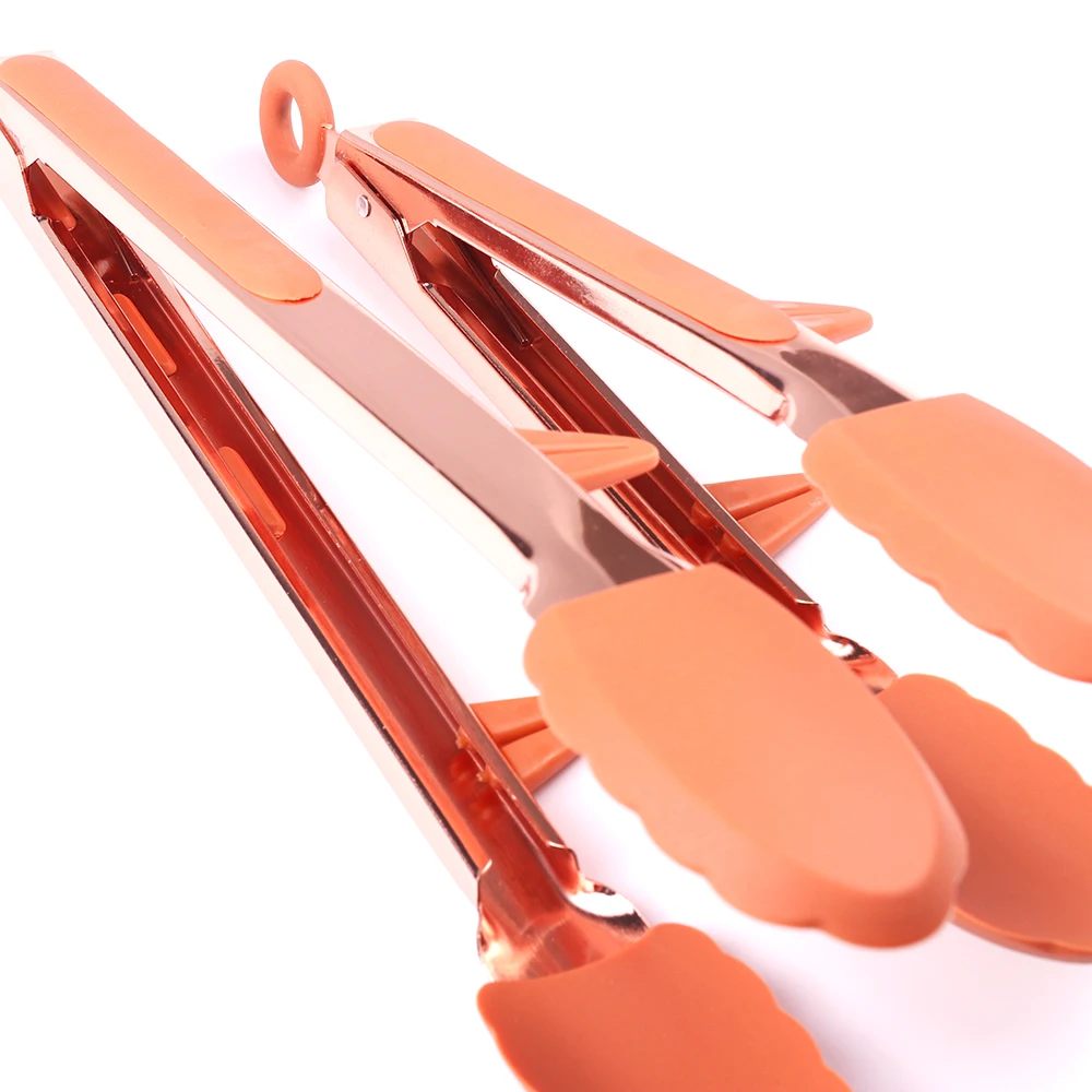 2023 Oem 12 inch stainless steel hot selling including food turner fork spatula tip bbq silicone food tongs clip set