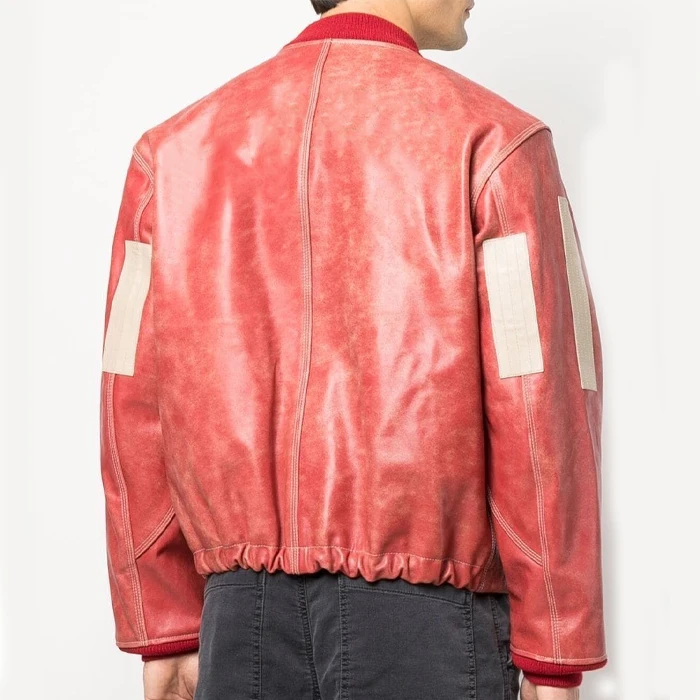 OEM  Streetwear Embroidery Logo Bomber Jacket Rib Collar Zip Up Oversize Waterproof Vintage Leather Cargo Jacket Coats Men