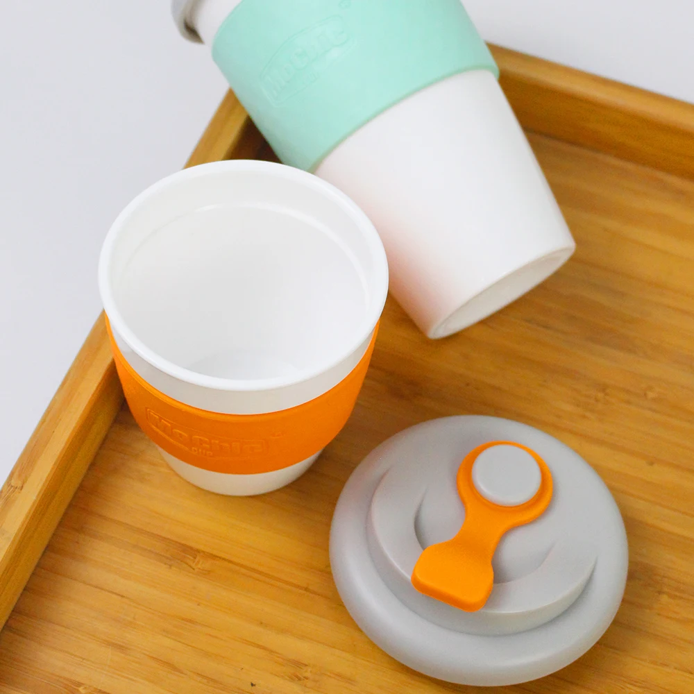 100% Biodegradable Eco-Friendly Reusable PLA Plastic Coffee Cup With Polypropylene Lid And Silicone Sleeve