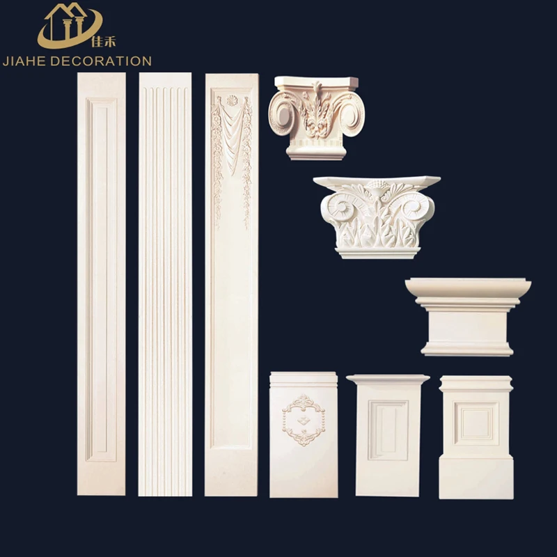 
small and large width interior decorative materials PU foam pillar type Roman columns manufactory 