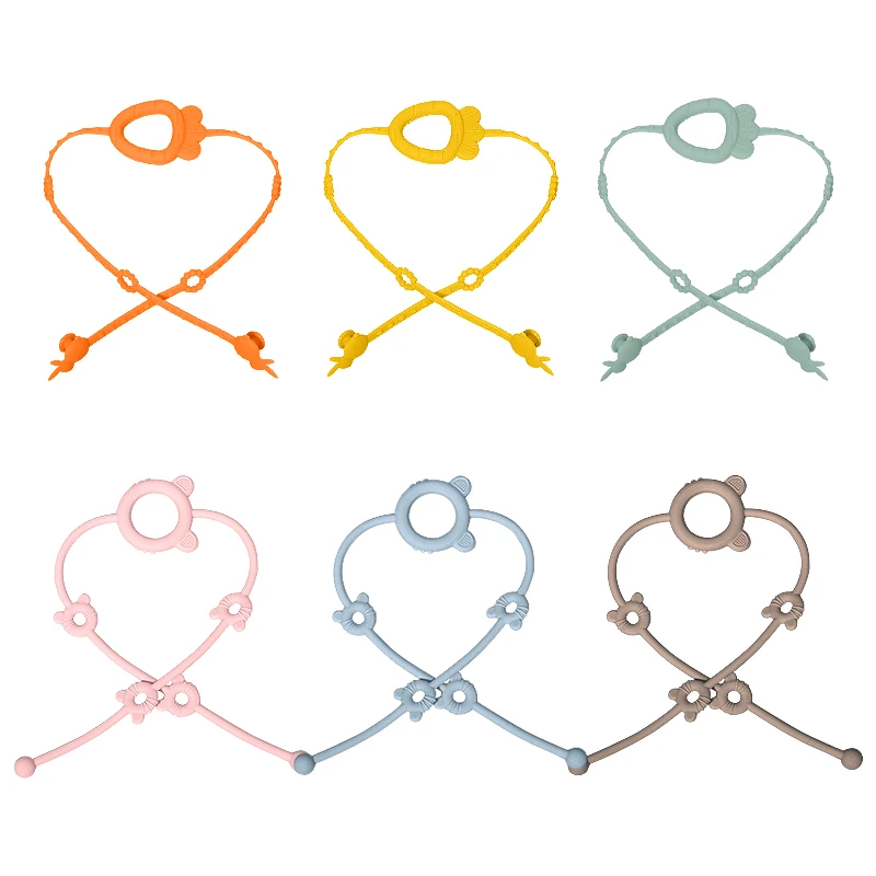 Cute Baby Pacifier Chain Clip Baby Teether  Chain  Not Easy To Drop Silicone Baby Pacifier Chain Molar Toy Teething Toy