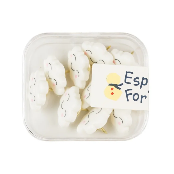 6PCS Cloud Shaped Push Pins Map Thumb Tacks Pin Office School Supplies Cute Stationery Set