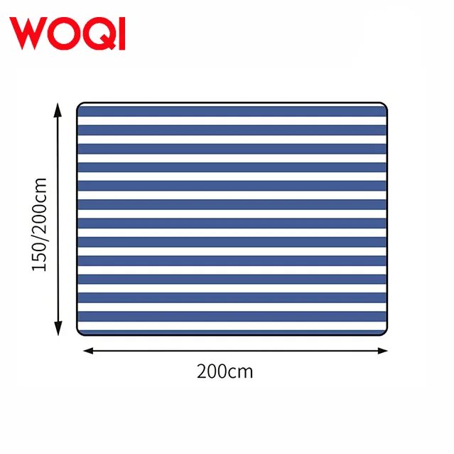 WOQI Popular Outdoor Foldable Plaid Picnic Blanket Fashionable Waterproof Beach Mat Soft and Portable with Recyclable Feature