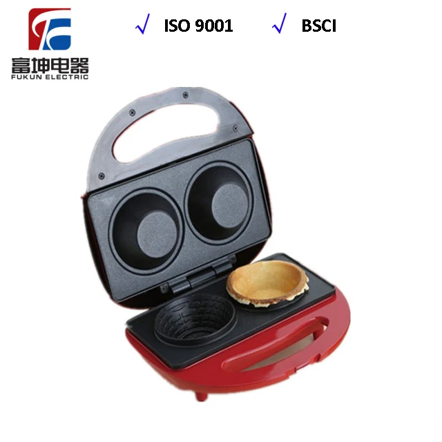 2 holes Household Fruit Pie double Bowl Maker Ice cream cup maker Waffle Cone Machine