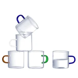 Small, thickened, heat-resistant mini glass teacups