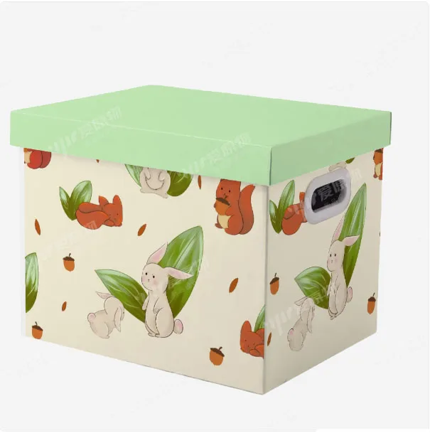 Moving sorting Custom Chinese pattern Design Household Home Foldable paper cardboard organizer boxes for packaging with lid