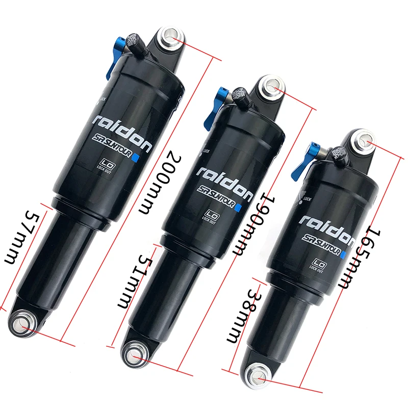SR SUNTOUR Mountain Bike Air Rear Shock 165mm 190mm 200mm With Lockout MTB Bicycle Suspension Air Shock Absorber