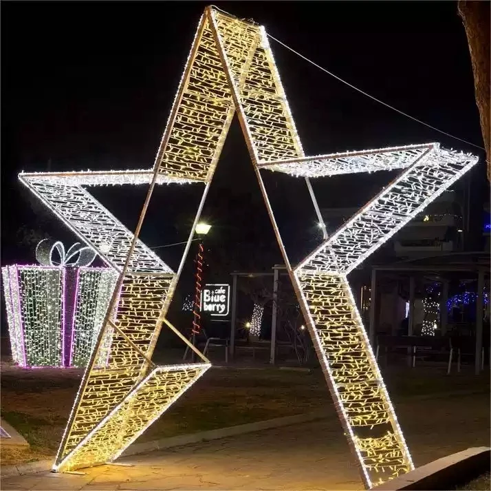 High Quality Christmas Decoration 2d Star Group Lighting Outdoor Led Star Shape Led Motif Lights
