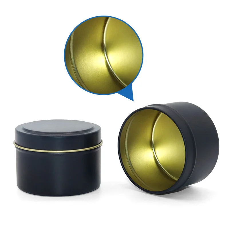 Christmas Portable Empty Box Round Candle Can Cup Metal Stamping Stretch Bottom Sealed Tinplate Scented Cream Aromatherapy Jar