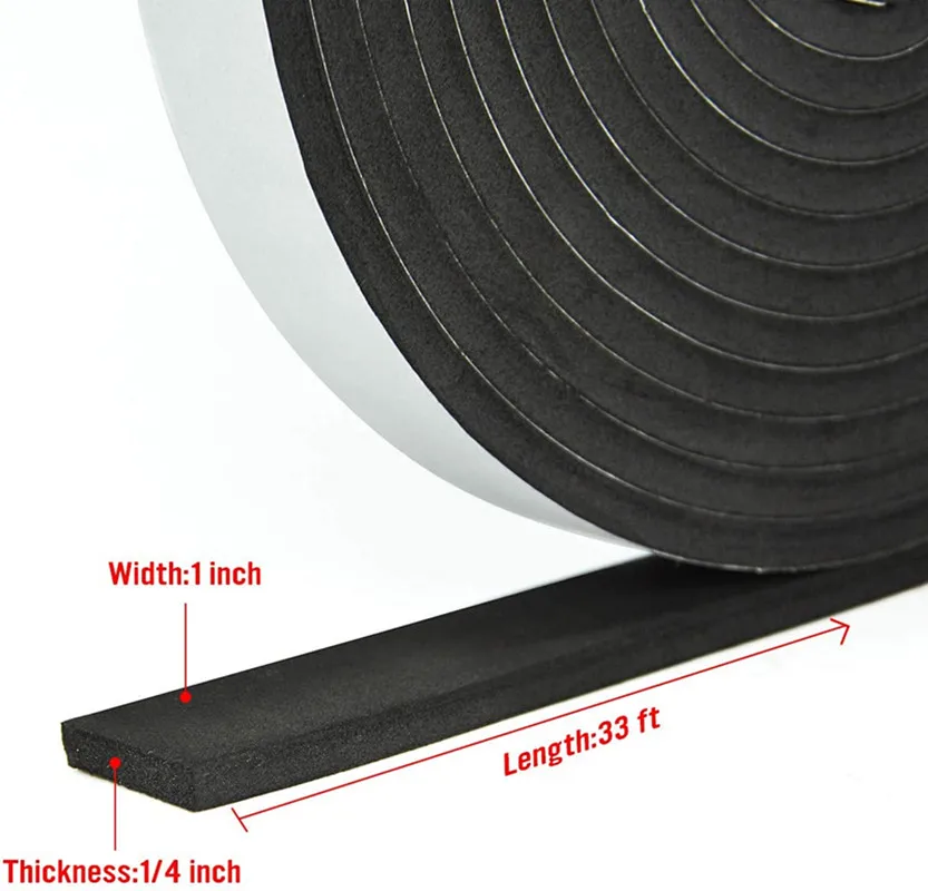 Closed / Open Cell EVA PU Silicone SBR CR EPDM Foam Rubber Sealing Strip 3m Adhesive Backed Foam Strips