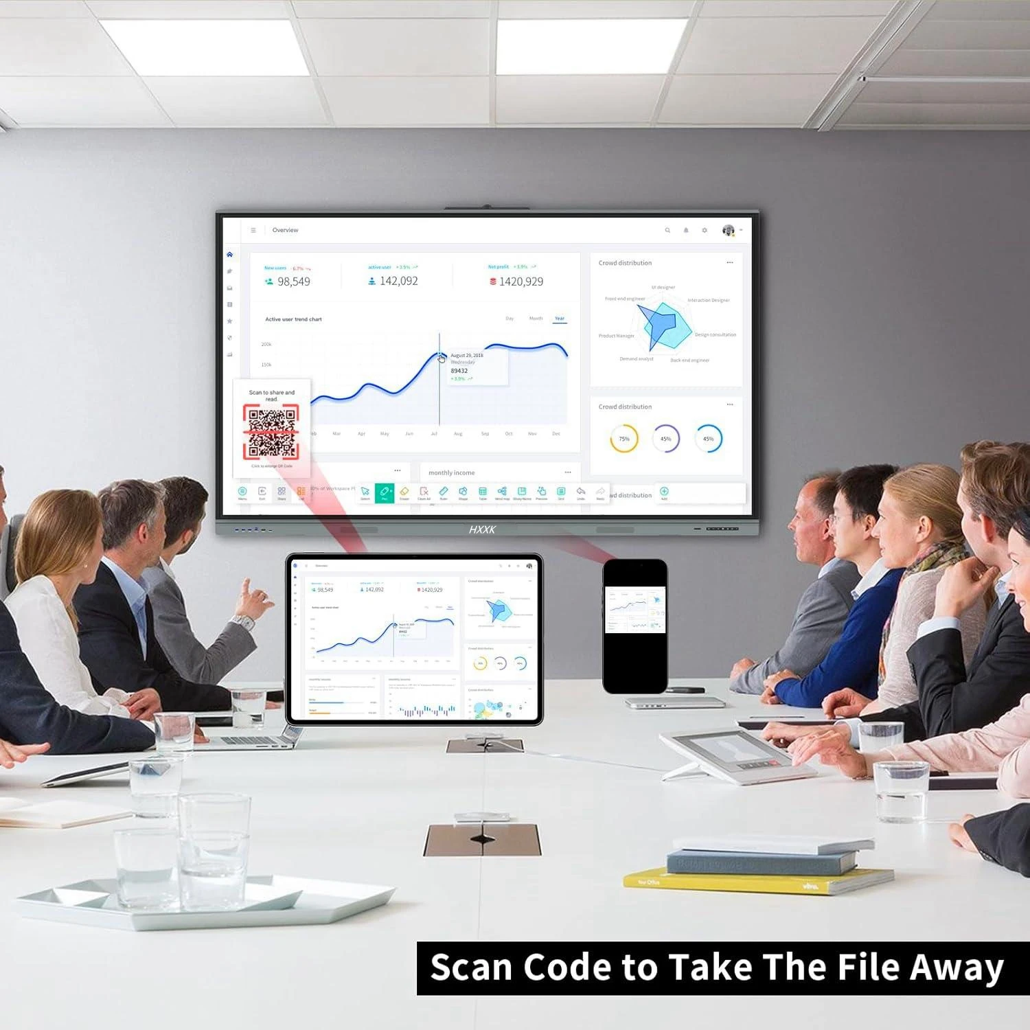 Shenzhen 86in multi touch screen smart board stand classroom digital whiteboard intelligent interactive flat panel for teaching