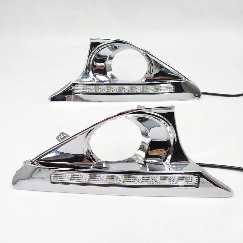 Car LED DRL Daytime Running Light For Toyota Camry 2012 2013 2014 With Chromed Cover Dimming Style Relay Waterproof 12V