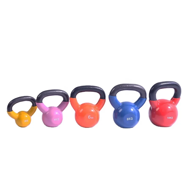 Most Popular PVC Dipping Coated Vinyl Kettlebell Workout Weight Loss Strength Training Sports Entertainment Product