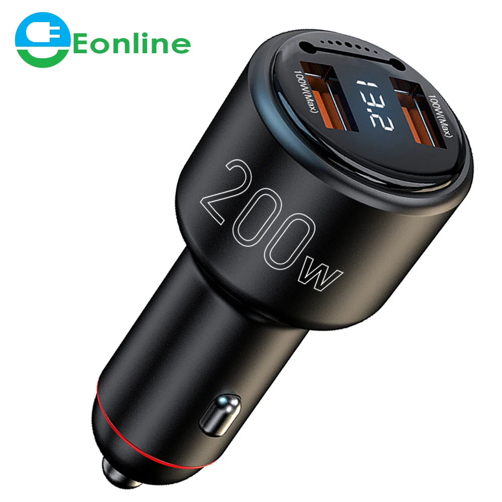 EONLINE 3D OEM Car Charger 200W Dual USB 100W Fast Charge Multi-Function Negative Ion Air Purifier For Iphone Samsung Huawei