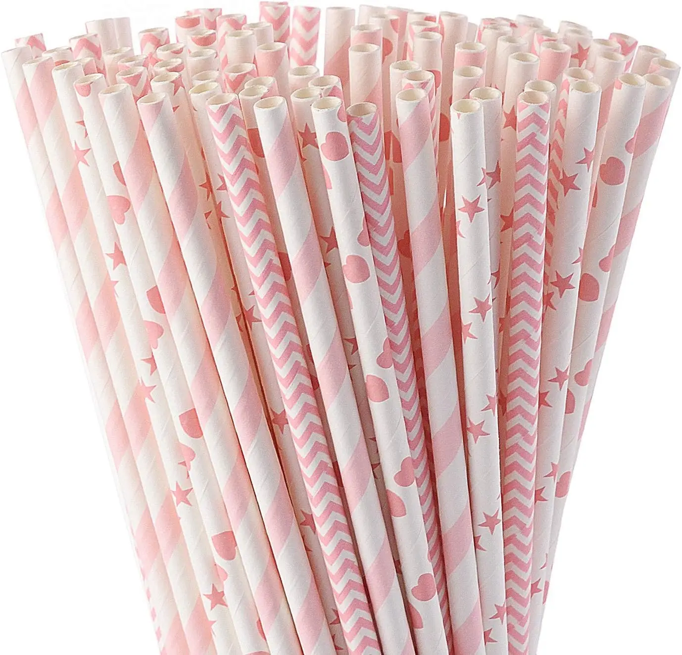 Customizable Eco-Friendly Premium Gold Disposable Kraft Paper Drinking Straws Multicolored Jumbo Straw Bio-Degradable Food Use