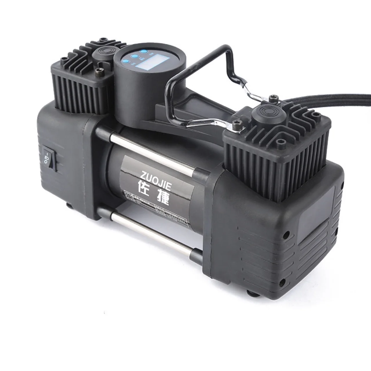 12v Car Pump Air Compressor Tire Inflator With Pressure Gauge 2 Cylinder Portable Used Car Air Compressor