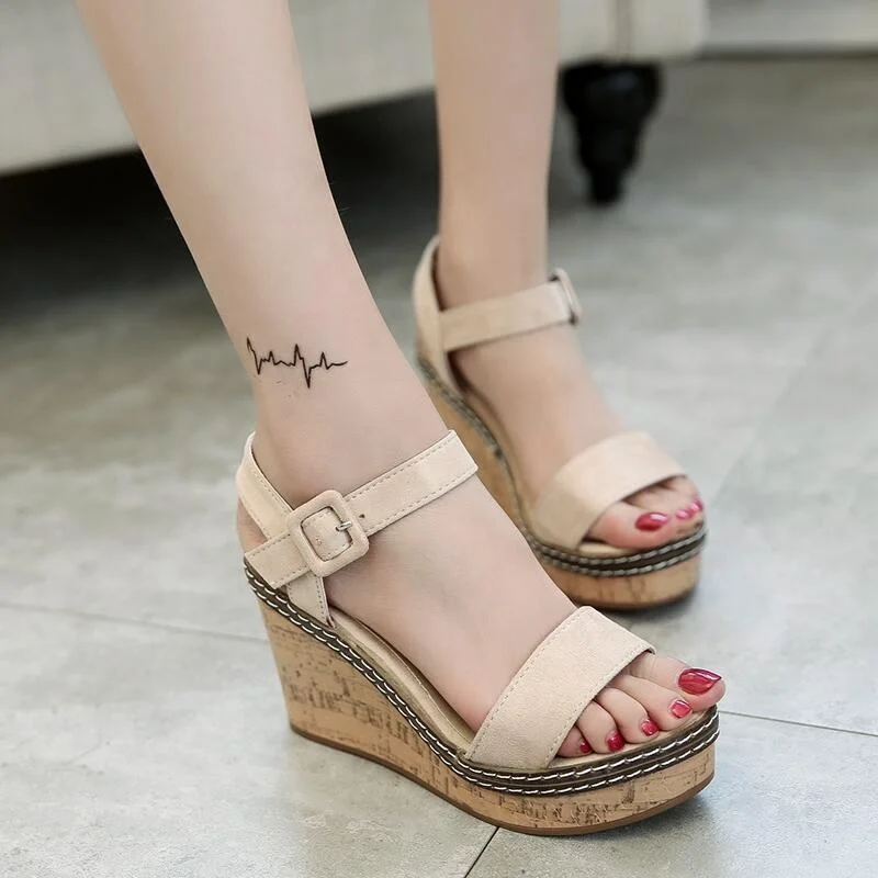 New Arrival Fashion Hemp Rope Waterproof Platform Outdoor Wedge Sandals For Women